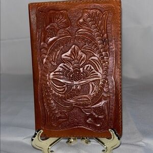 Embossed Faux Leather Passport Wallet or Journal Keeper Notebook cover